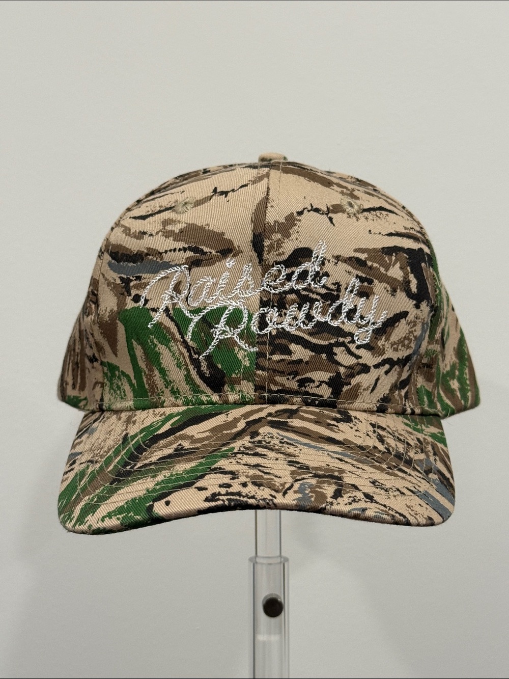 OTTO Raised Rowdy Embroidered Script Camouflage Hat OSFM